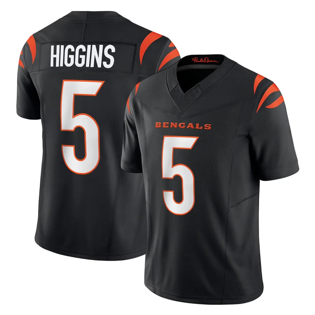 Parkc C.Bengals #5 Tee Higgins Player Black Vapor F.U.S.E. Limited Home Game Stitched Jerseys
