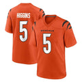 Parkc C.Bengals #5 Tee Higgins Player Orange Home Game Stitched Jerseys