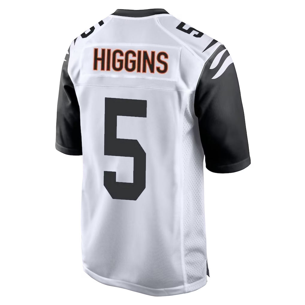 Parkc C.Bengals #5 Tee Higgins Player White Alternate Home Game Stitched Jerseys