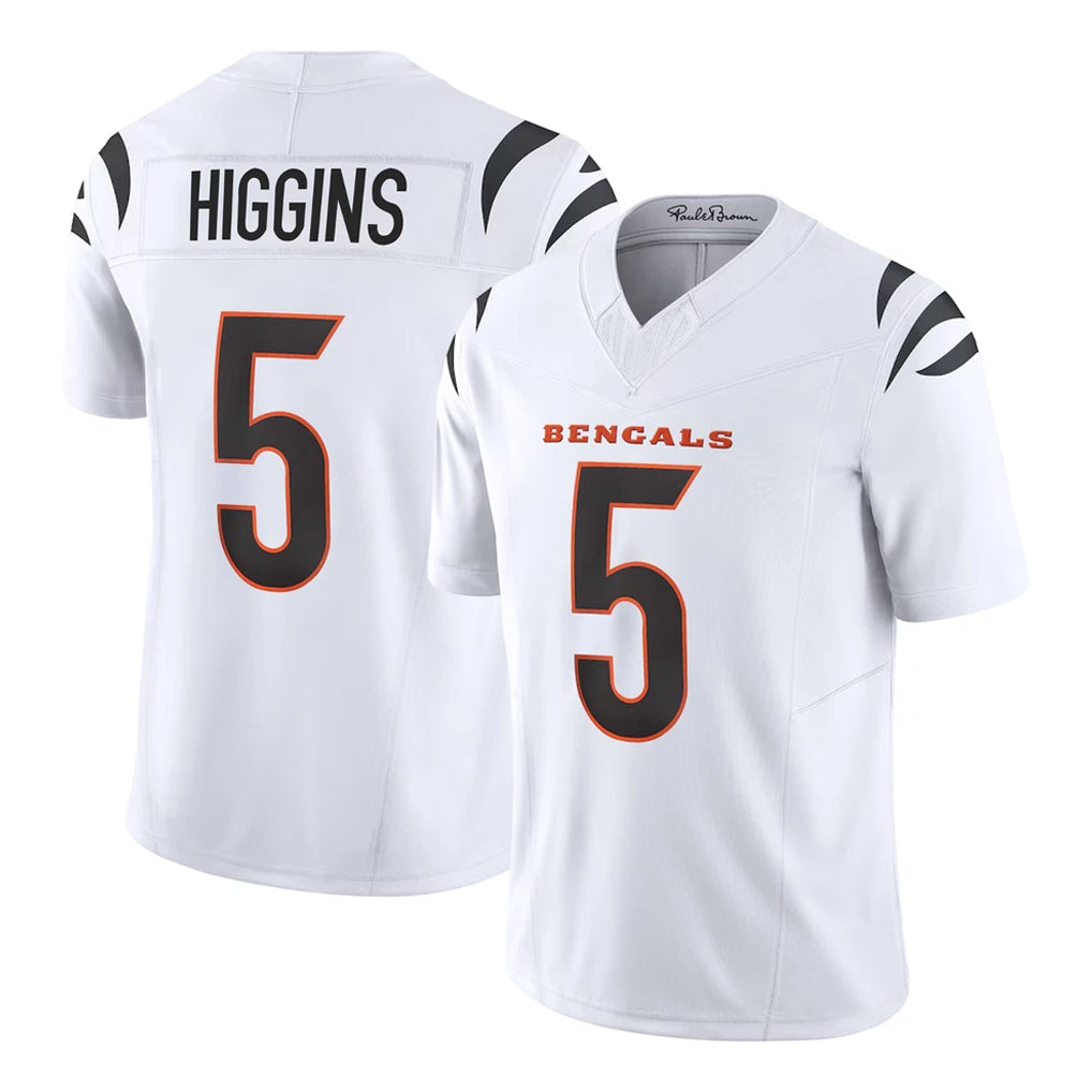Parkc C.Bengals #5 Tee Higgins Player White Vapor F.U.S.E. Limited Home Game Stitched Jerseys