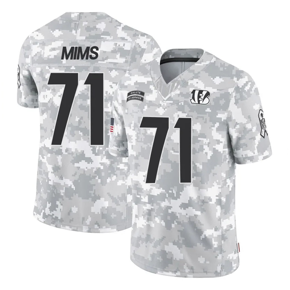 Parkc C.Bengals #71 Amarius Mims Player Arctic Camo Salute to Service Limited Stitched Jerseys