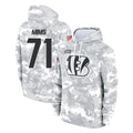 Parkc C.Bengals #71 Amarius Mims Player Arctic Camo Salute to Service Pullover Hoodie Limited Stitched Jerseys