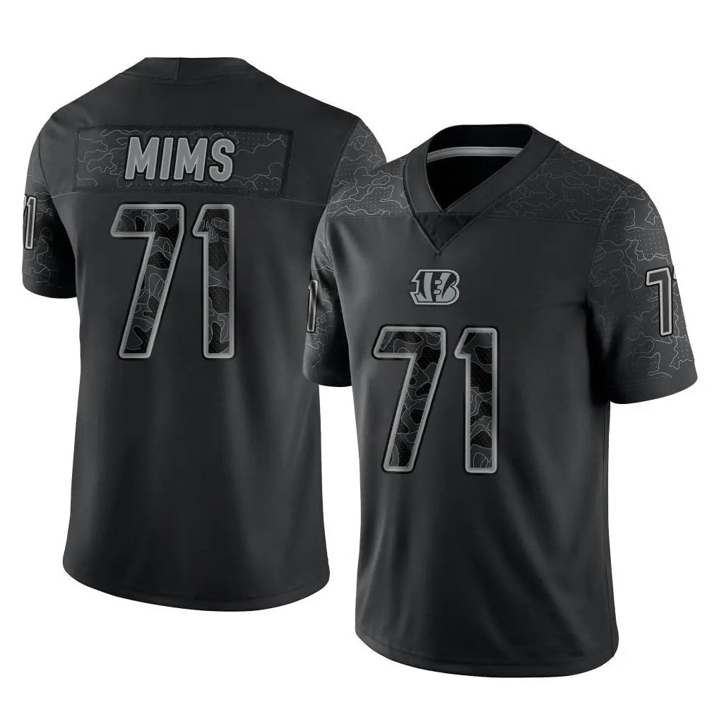 Parkc C.Bengals #71 Amarius Mims Player Black Reflective Limited Game Stitched Jerseys