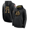 Parkc C.Bengals #71 Amarius Mims Player Black Salute to Service Pullover Hoodies Limited Stitched Jerseys