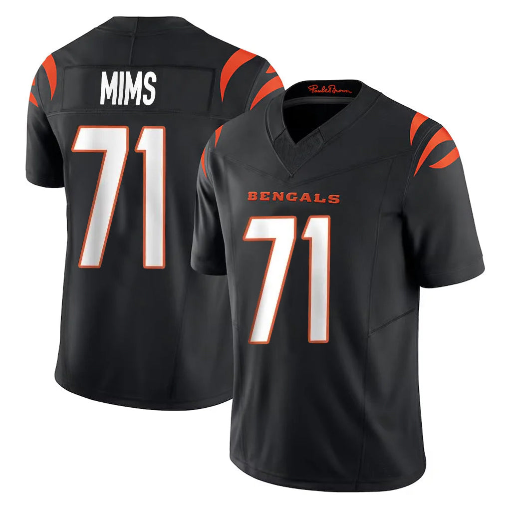 Parkc C.Bengals #71 Amarius Mims Player Black Vapor F.U.S.E. Limited Home Game Stitched Jerseys