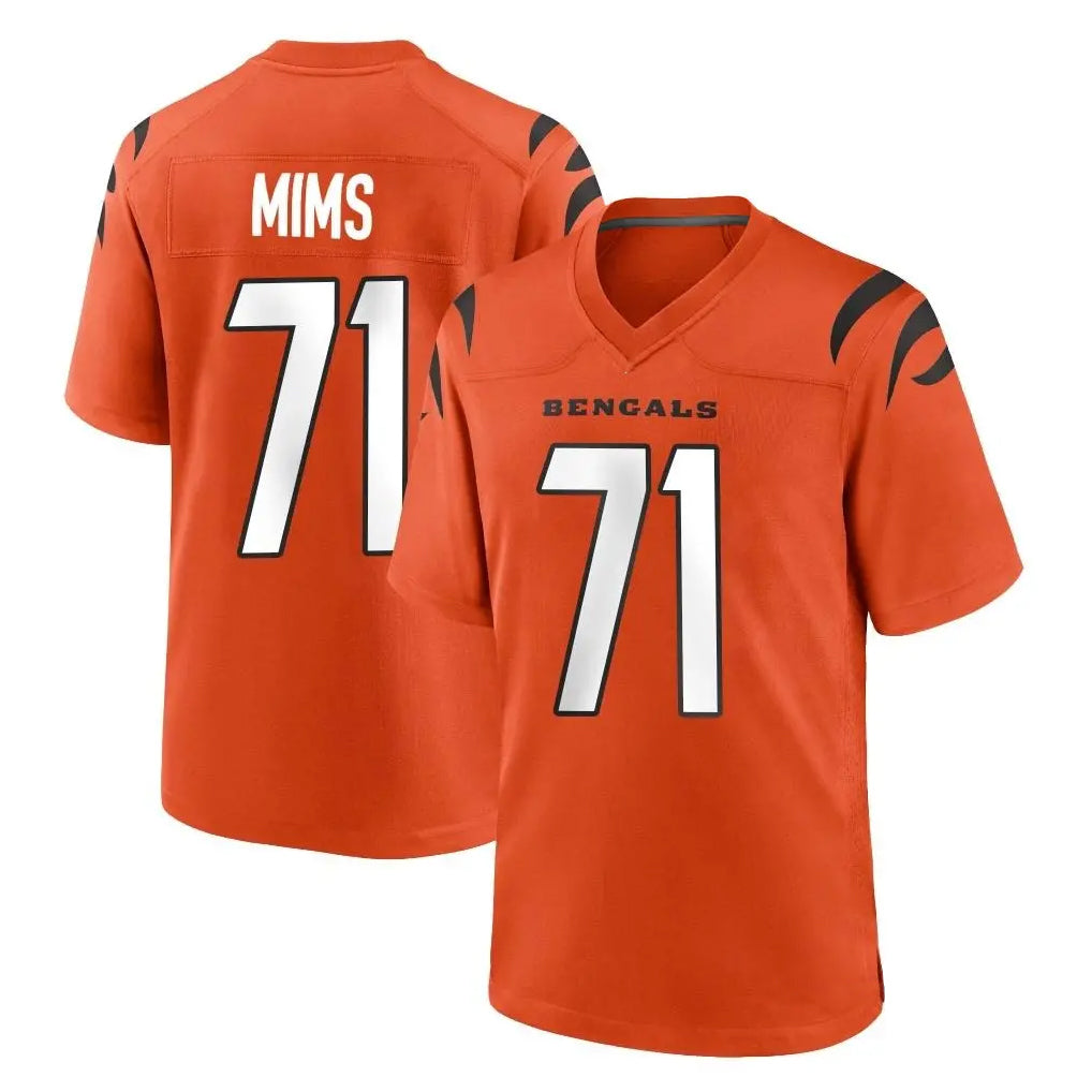 Parkc C.Bengals #71 Amarius Mims Player Orange Home Game Stitched Jerseys