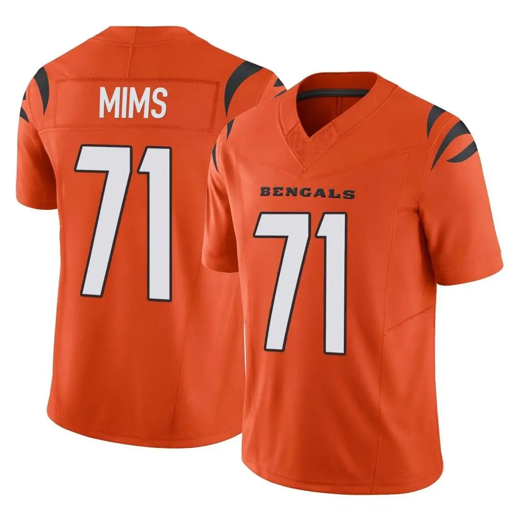 Parkc C.Bengals #71 Amarius Mims Player Orange Vapor F.U.S.E. Limited Home Game Stitched Jerseys