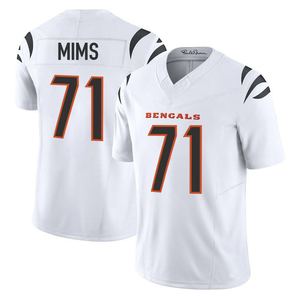 Parkc C.Bengals #71 Amarius Mims Player White Vapor F.U.S.E. Limited Home Game Stitched Jerseys