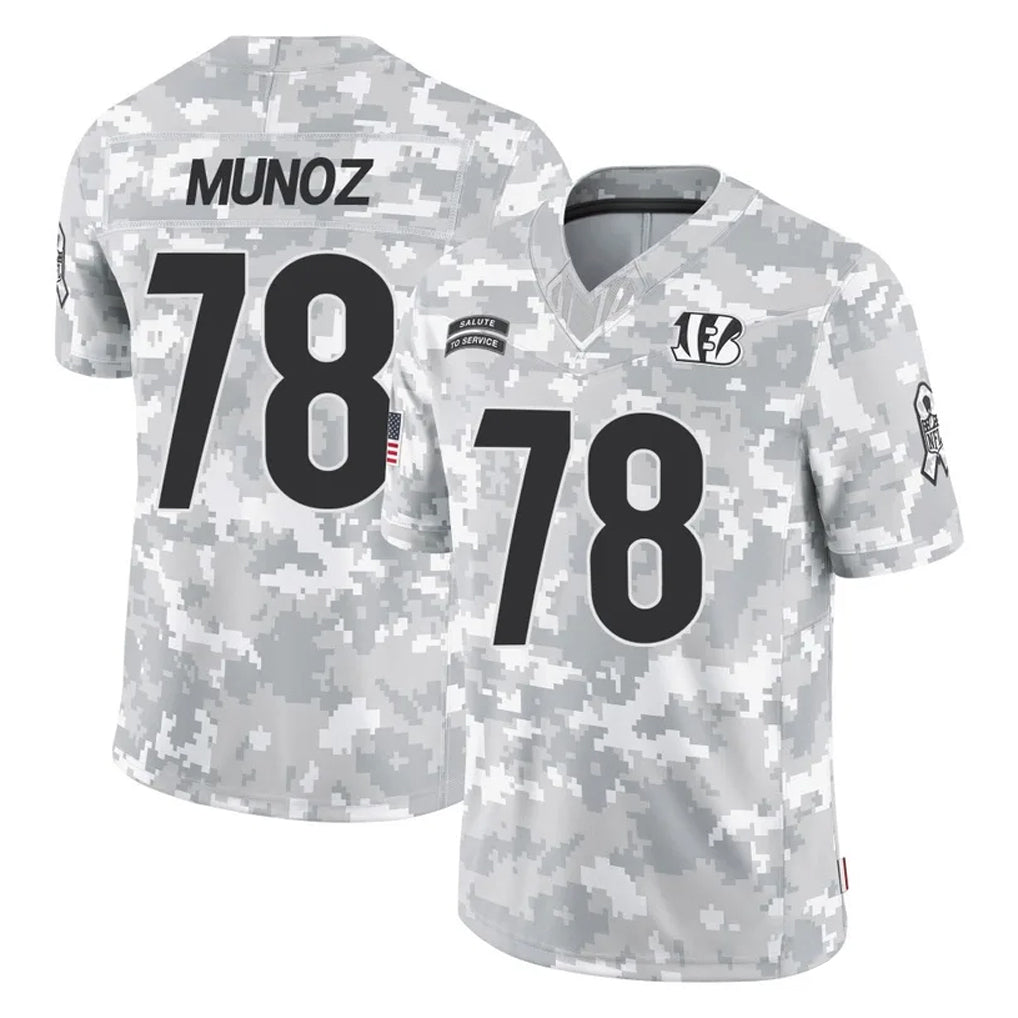 Parkc C.Bengals #78 Anthony Munoz Player Arctic Camo Salute to Service Limited Stitched Jerseys