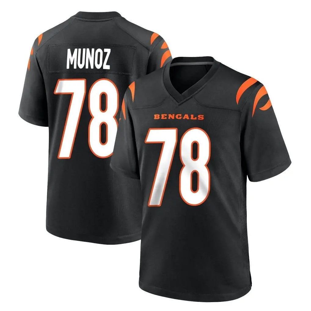 Parkc C.Bengals #78 Anthony Munoz Player Black Home Game Stitched Jerseys