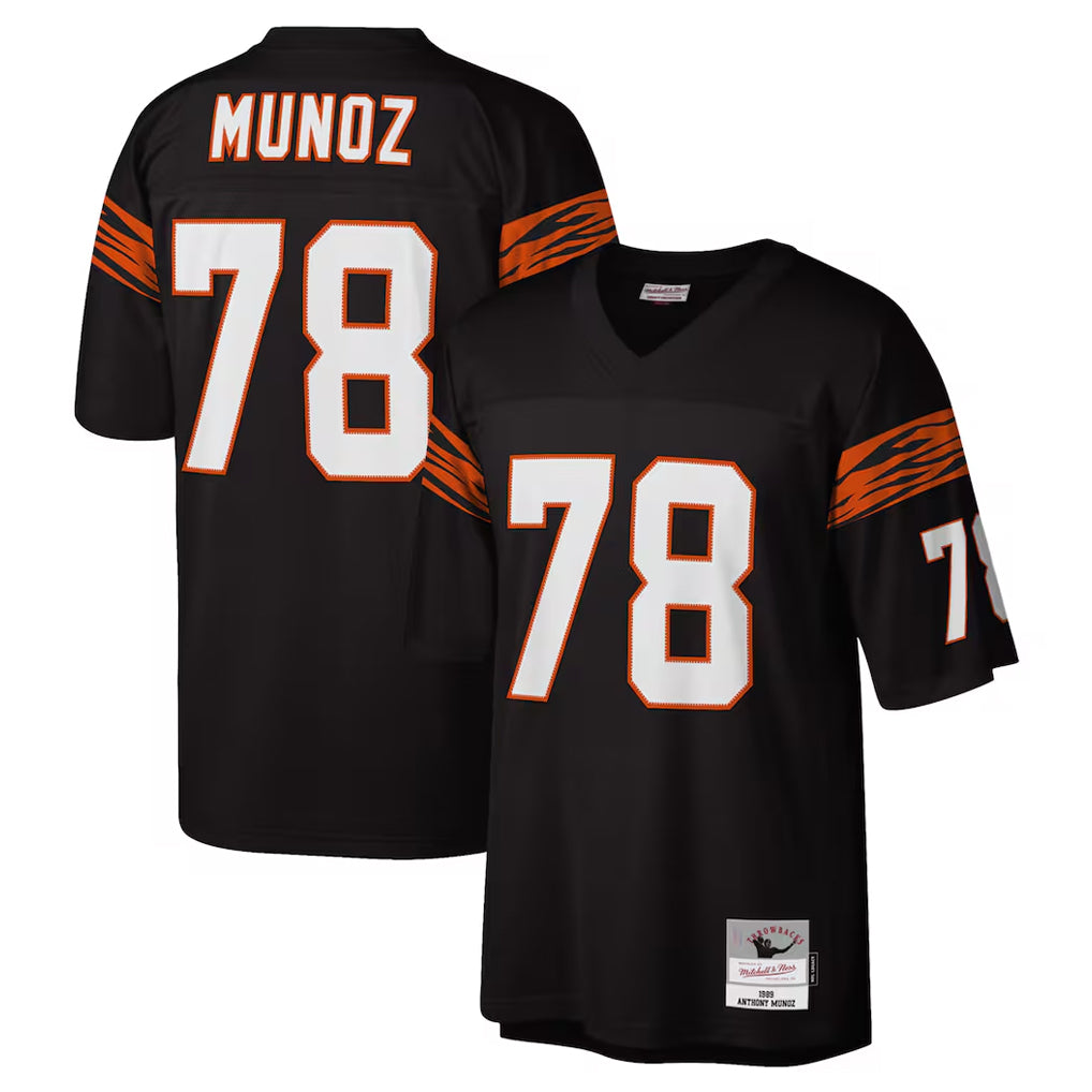 Parkc C.Bengals #78 Anthony Muñoz Player Black Mitchell & Ness Legacy Replica Stitched Jerseys