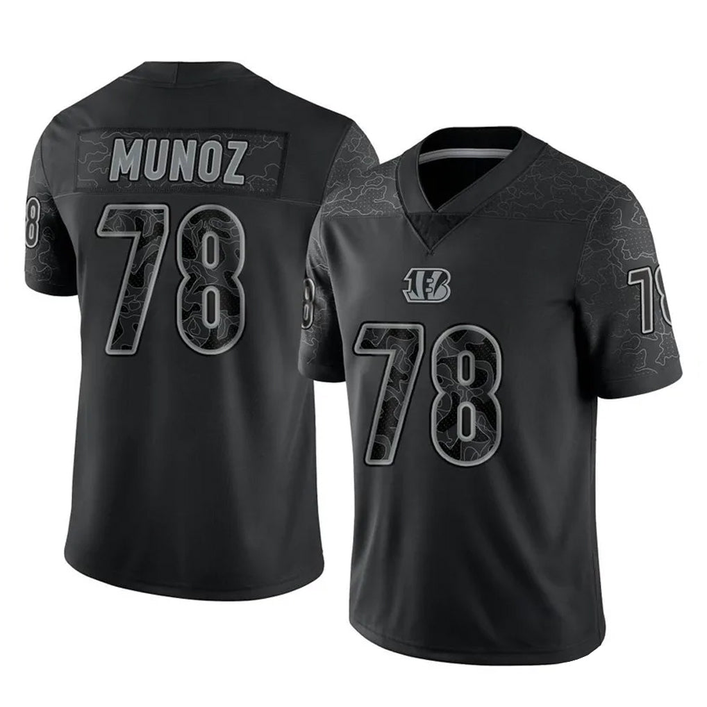 Parkc C.Bengals #78 Anthony Munoz Player Black Reflective Limited Game Stitched Jerseys
