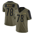 Parkc C.Bengals #78 Anthony Munoz Player Olive Salute to Service Game Stitched Jerseys
