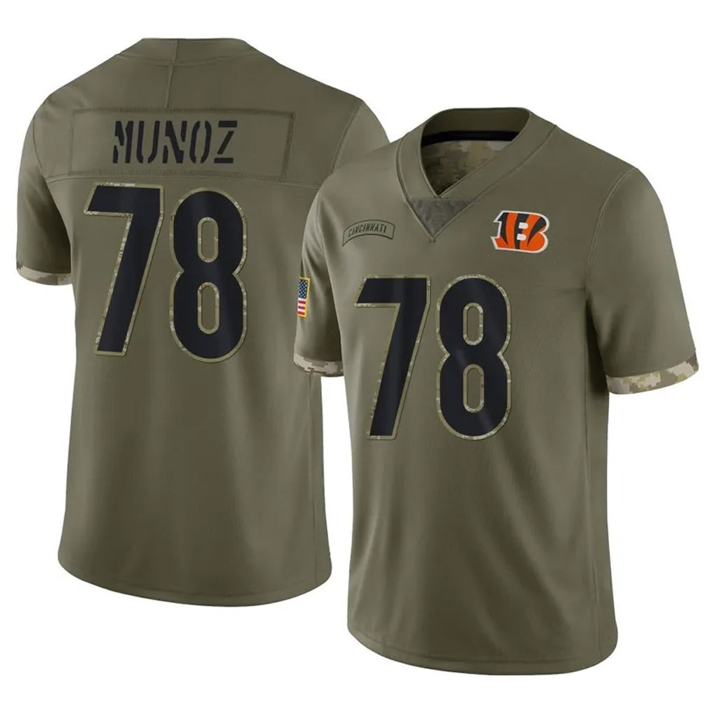 Parkc C.Bengals #78 Anthony Munoz Player Olive Salute to Service Limited Game Stitched Jerseys