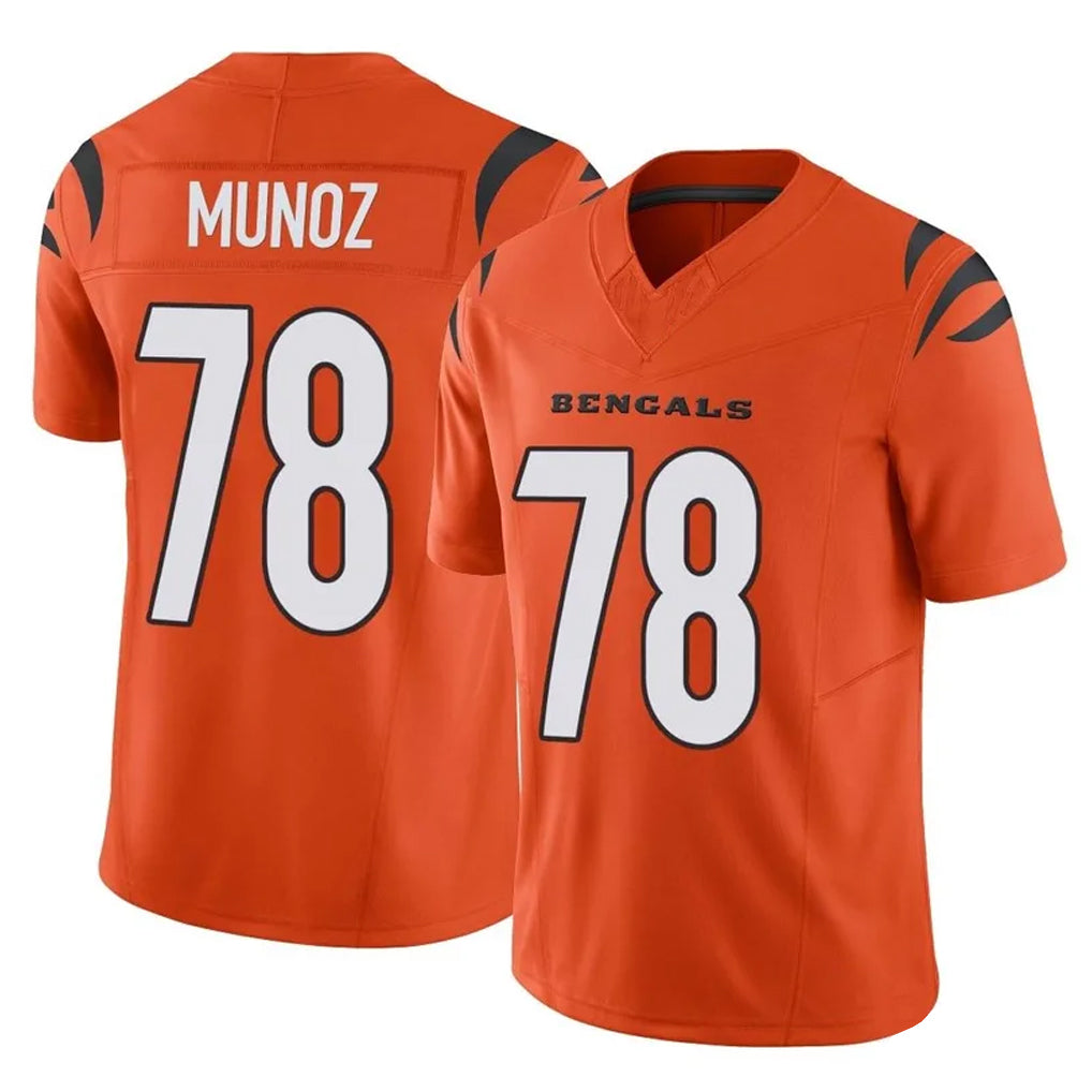 Parkc C.Bengals #78 Anthony Munoz Player Orange Vapor F.U.S.E. Limited Home Game Stitched Jerseys