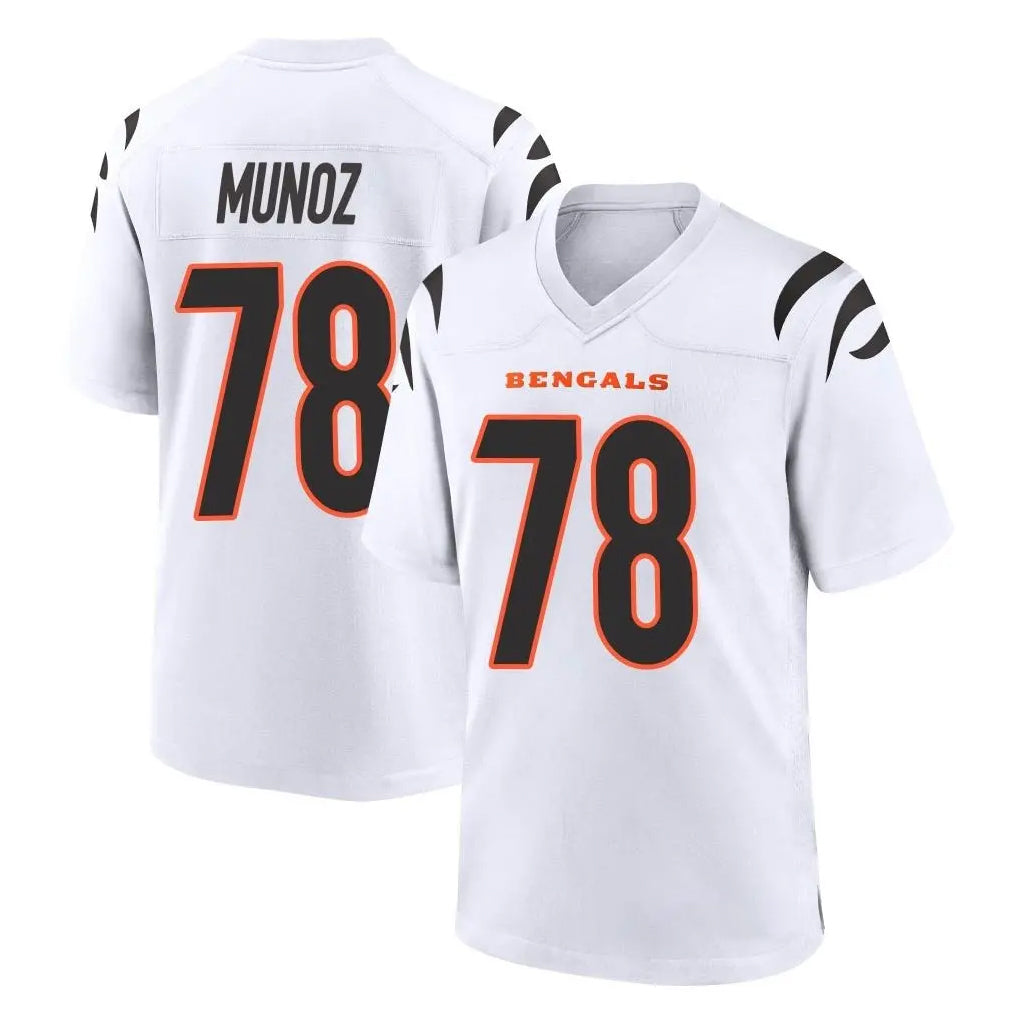 Parkc C.Bengals #78 Anthony Munoz Player White Home Game Stitched Jerseys