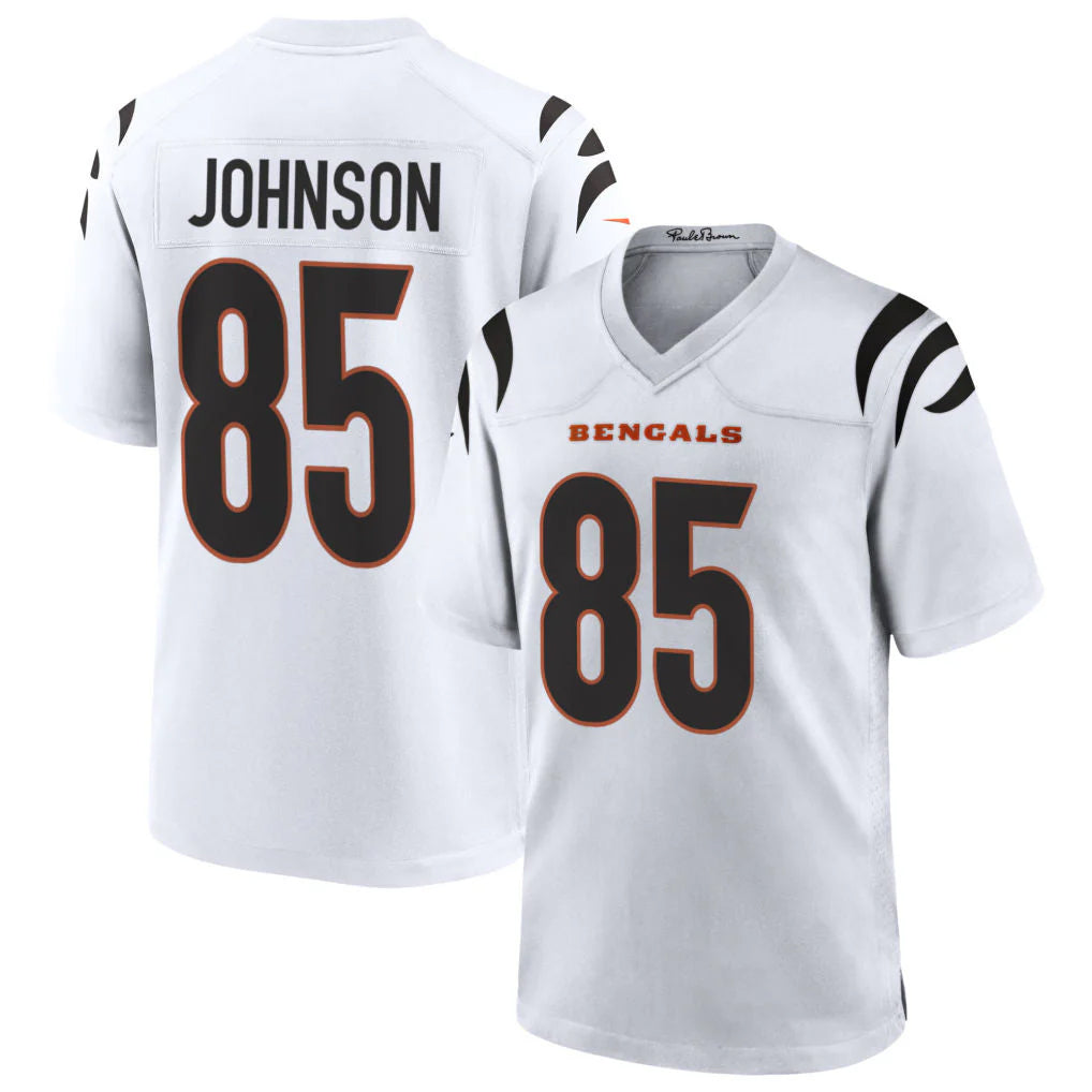 Parkc C.Bengals #85 Chad Johnson Player White Home Game Stitched Jerseys