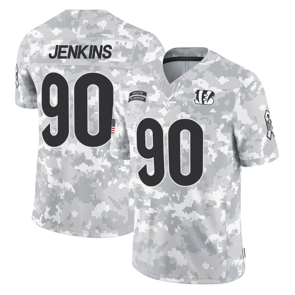 Parkc C.Bengals #90 Kris Jenkins Jr Player Arctic Camo Salute to Service Limited Stitched Jerseys