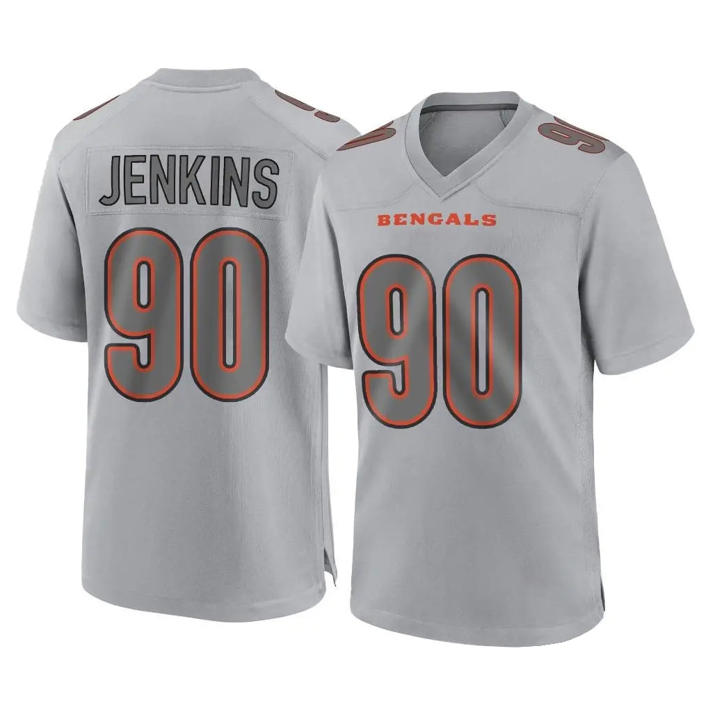 Parkc C.Bengals #90 Kris Jenkins Jr Player Gray Atmosphere Fashion Game Stitched Jerseys