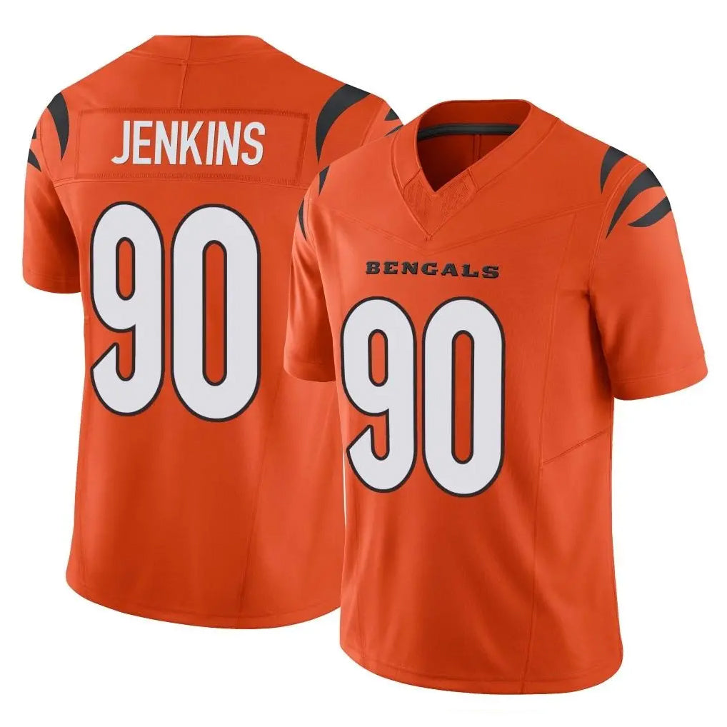 Parkc C.Bengals #90 Kris Jenkins Jr Player Orange Vapor F.U.S.E. Limited Home Game Stitched Jerseys