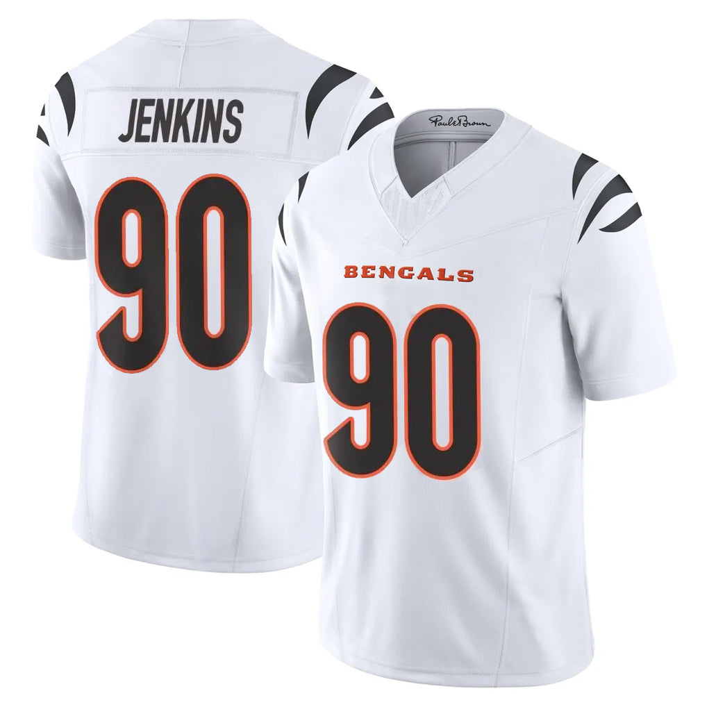 Parkc C.Bengals #90 Kris Jenkins Jr Player White Vapor F.U.S.E. Limited Home Game Stitched Jerseys