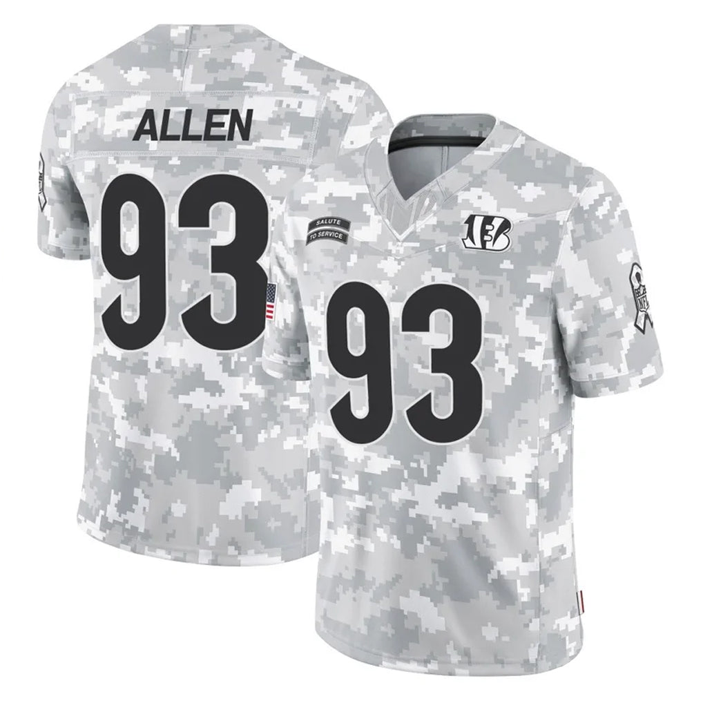 Parkc C.Bengals #93 Jonathan Allen Player Arctic Camo Salute to Service Limited Stitched Jerseys