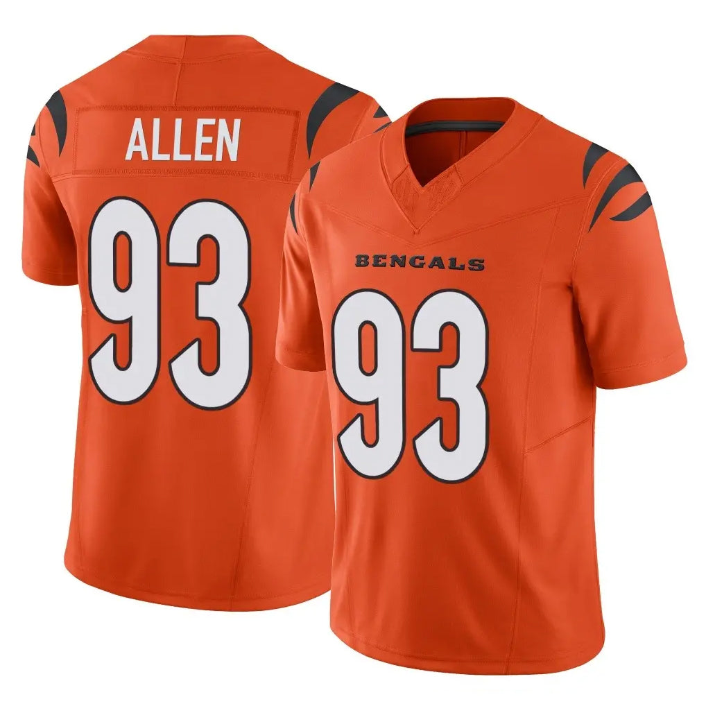 Parkc C.Bengals #93 Jonathan Allen Player Orange Vapor F.U.S.E. Limited Home Game Stitched Jerseys