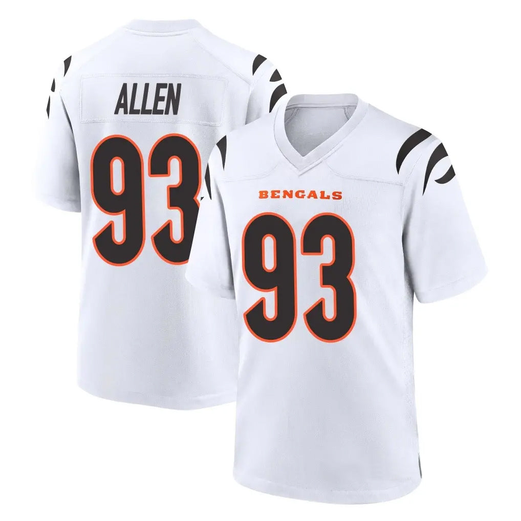 Parkc C.Bengals #93 Jonathan Allen Player White Home Game Stitched Jerseys