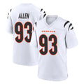 Parkc C.Bengals #93 Jonathan Allen Player White Home Game Stitched Jerseys