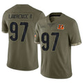 Parkc C.Bengals #97 Dexter Lawrence II Player Olive Salute to Service Limited Game Stitched Jerseys