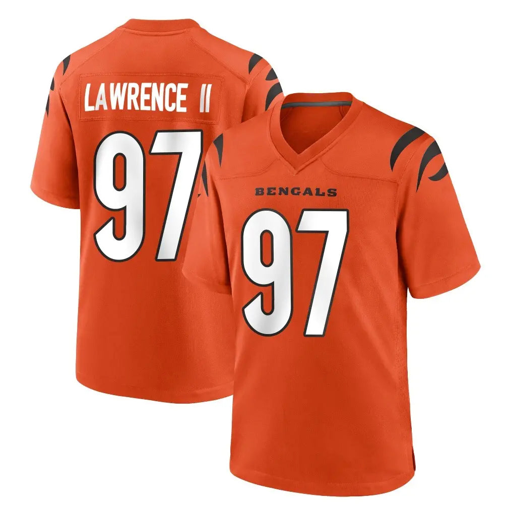 Parkc C.Bengals #97 Dexter Lawrence II Player Orange Home Game Stitched Jerseys