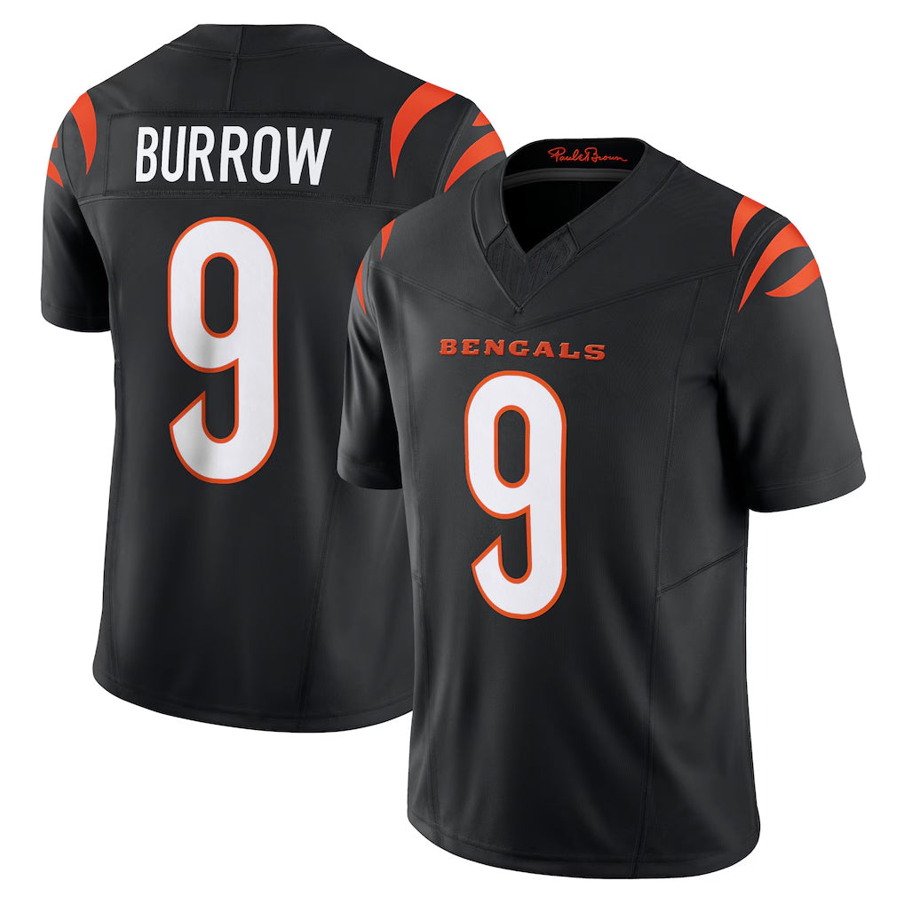 Parkc C.Bengals #9 Joe Burrow Player Black Vapor F.U.S.E. Limited Home Game Stitched Jerseys