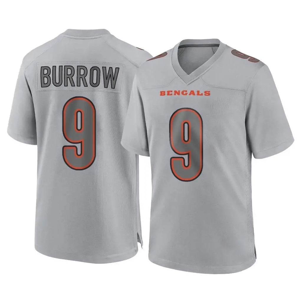 Parkc C.Bengals #9 Joe Burrow Player Gray Atmosphere Fashion Game Stitched Jerseys
