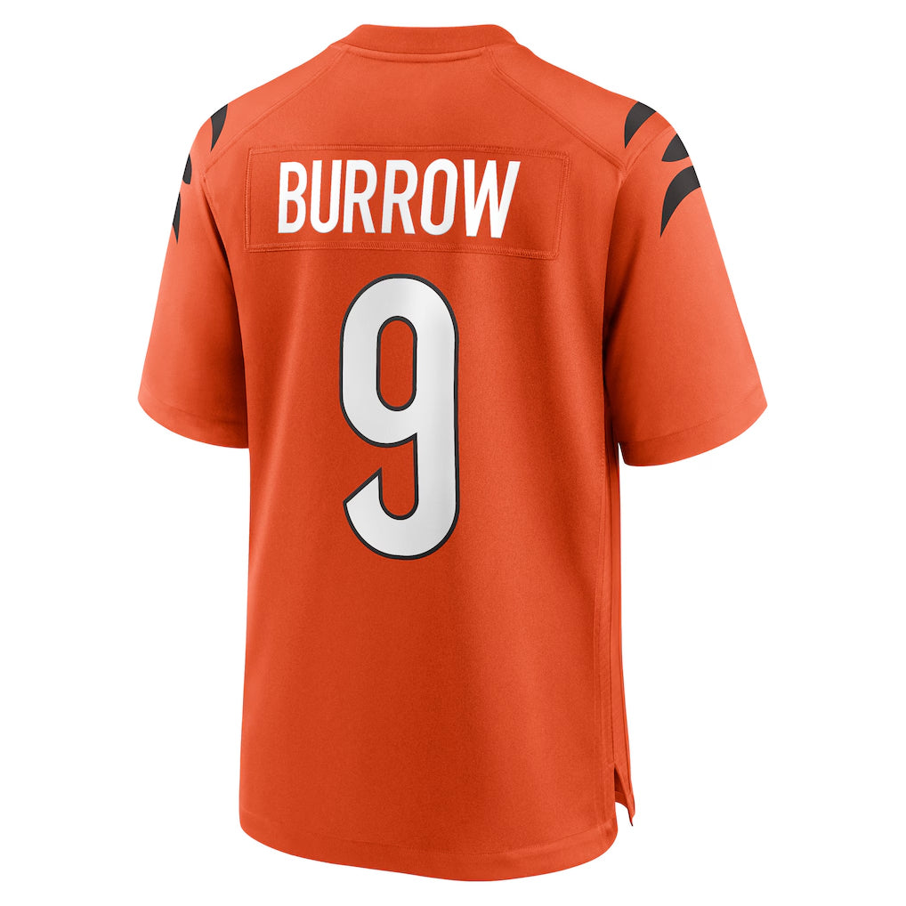 Parkc C.Bengals #9 Joe Burrow Player Orange Home Game Stitched Jerseys