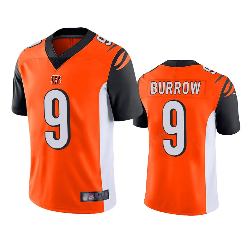 Parkc C.Bengals #9 Joe Burrow Player Orange Limited Home Game Stitched Jerseys