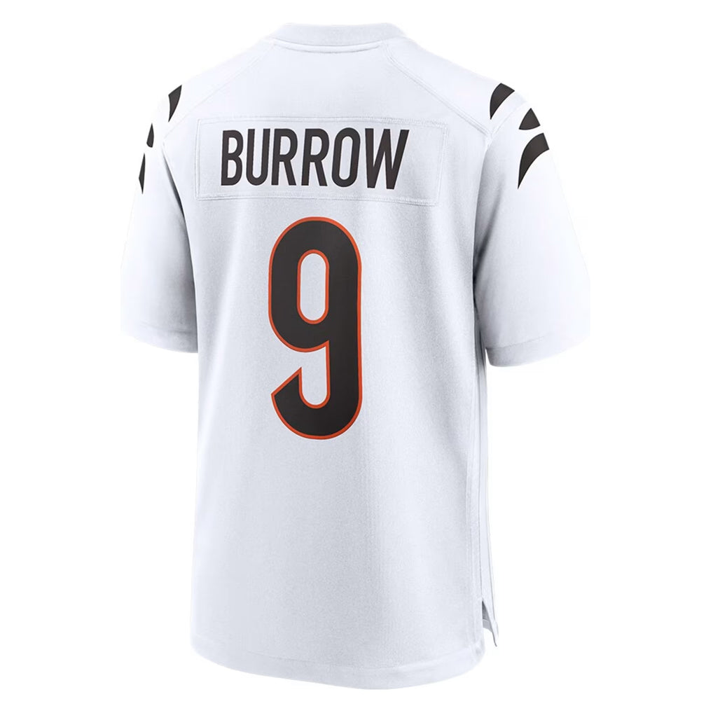 Parkc C.Bengals #9 Joe Burrow Player White Home Game Stitched Jerseys