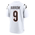 Parkc C.Bengals #9 Joe Burrow Player White Home Game Stitched Jerseys