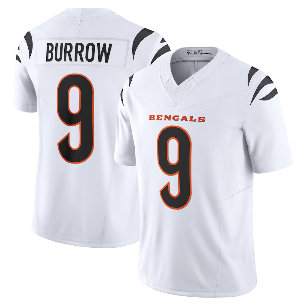Parkc C.Bengals #9 Joe Burrow Player White Vapor F.U.S.E. Limited Home Game Stitched Jerseys