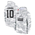 Parkc C.Browns #10 Quinshon Judkins Player Arctic Camo Salute to Service Hoodies Limited Game Stitched Jerseys