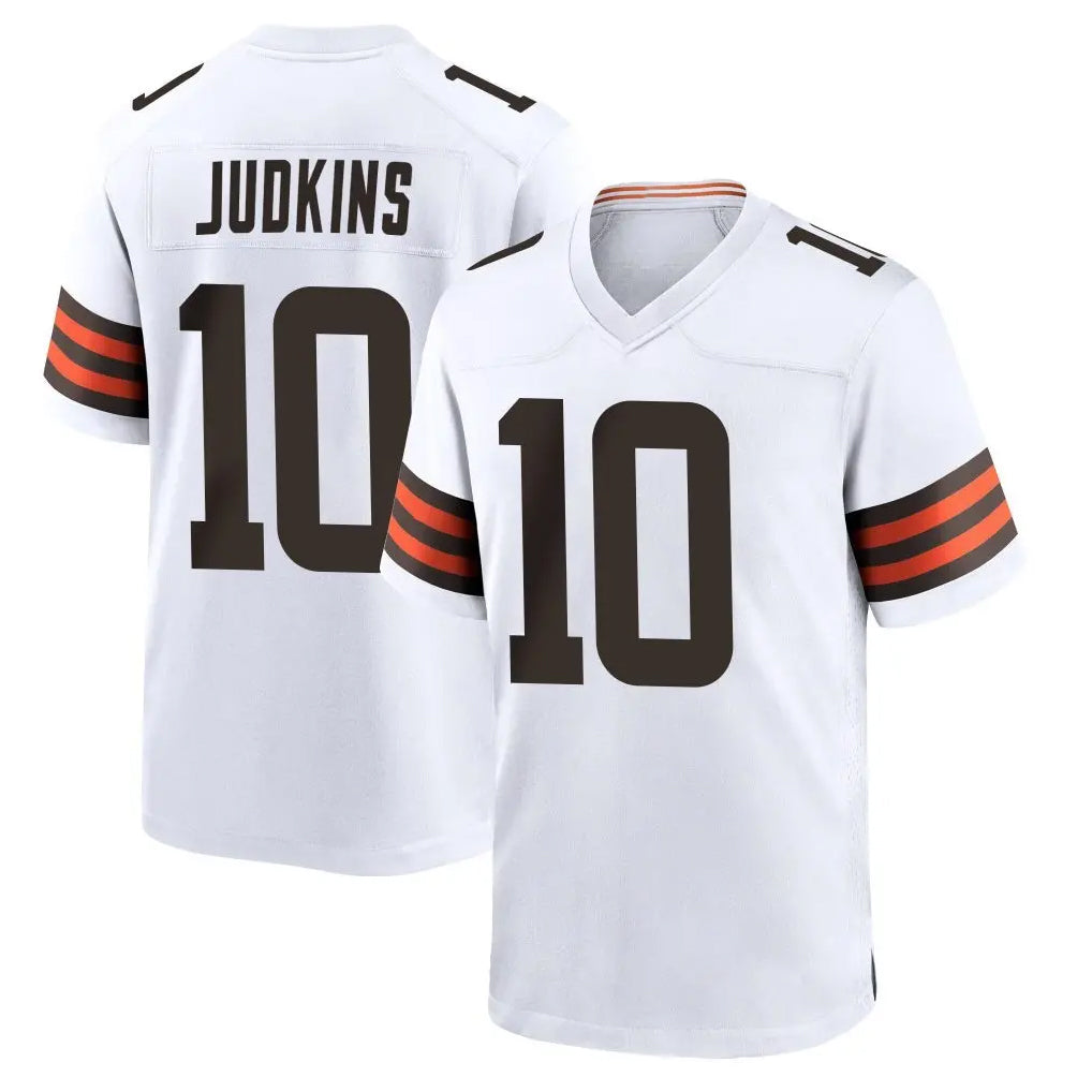 Parkc C.Browns #10 Quinshon Judkins Player White Home Game Stitched Jerseys