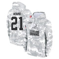 Parkc C.Browns #21 Denzel Ward Player Arctic Camo Salute to Service Hoodies Limited Game Stitched Jerseys