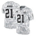 Parkc C.Browns #21 Denzel Ward Player Arctic Camo Salute to Service Limited Home Game Stitched Jerseys