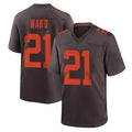 Parkc C.Browns #21 Denzel Ward Player Brown Alternate Home Game Stitched Jerseys
