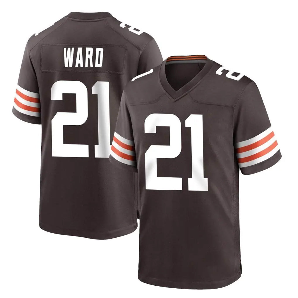 Parkc C.Browns #21 Denzel Ward Player Brown Home Game Stitched Jerseys