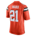 Parkc C.Browns #21 Denzel Ward Player Orange Vapor Limited Home Game Stitched Jerseys