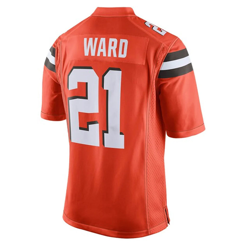 Parkc C.Browns #21 Denzel Ward Player Orange Vapor Limited Home Game Stitched Jerseys
