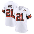 Parkc C.Browns #21 Denzel Ward Player White Alternate Home Game Stitched Jerseys