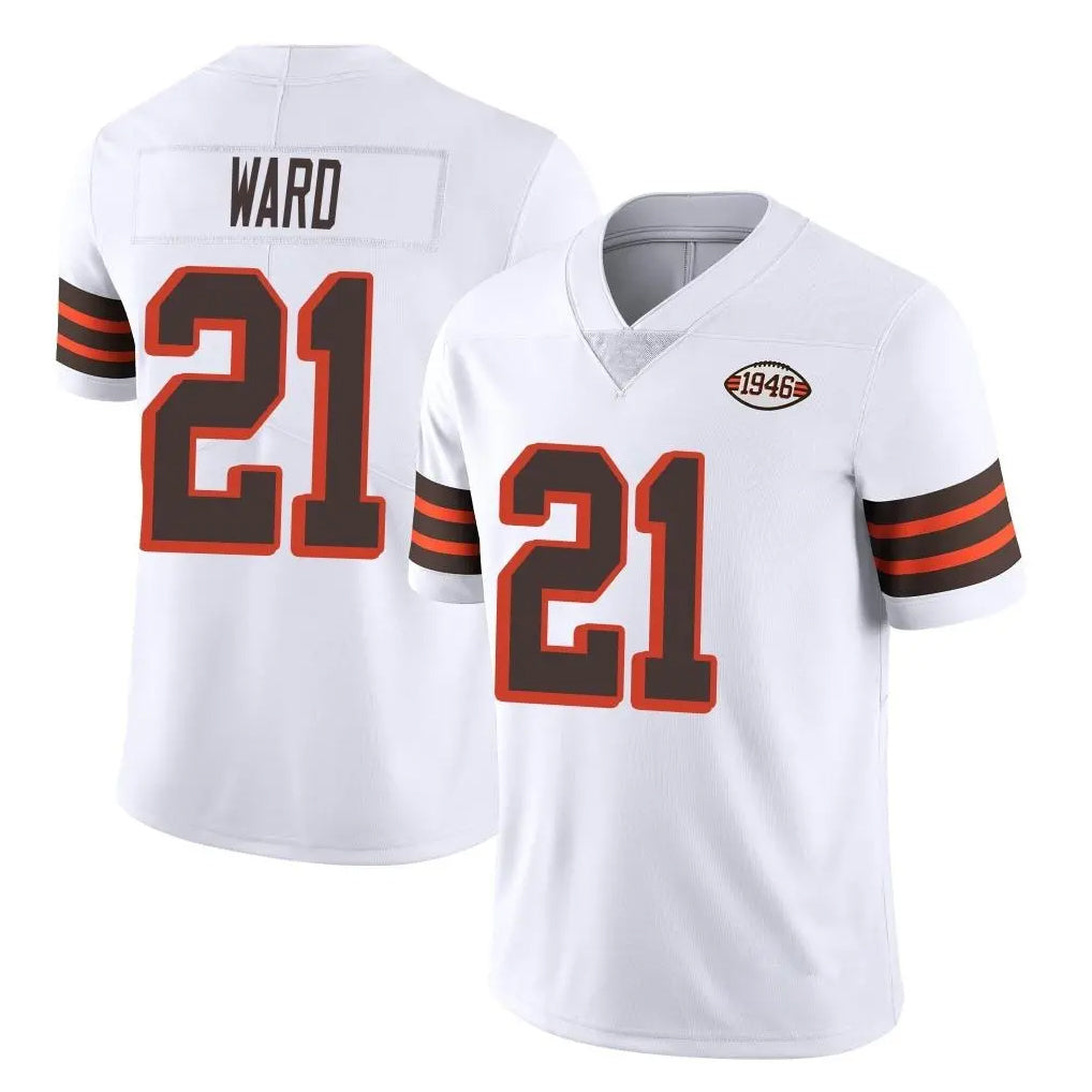 Parkc C.Browns #21 Denzel Ward Player White Limited  Vapor 1946 Collection Alternate Game Stitched Jerseys