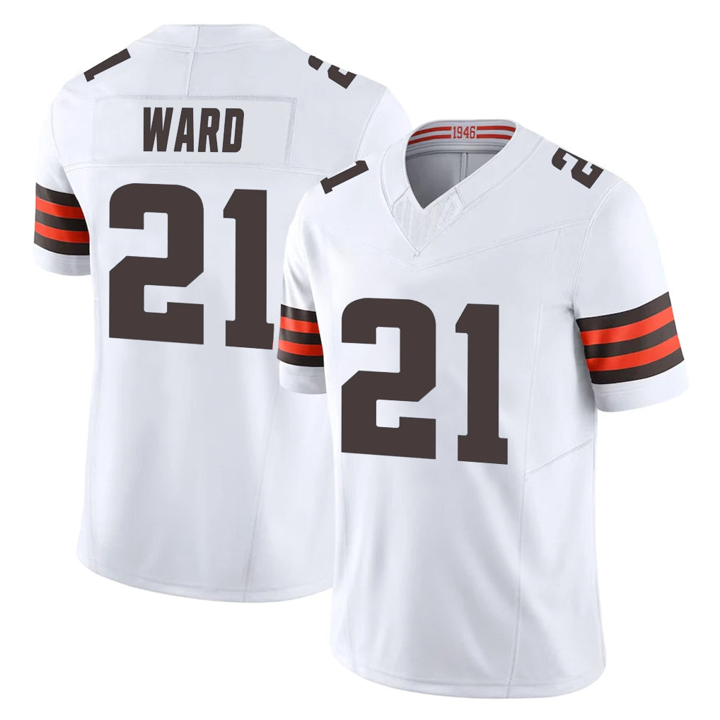 Parkc C.Browns #21 Denzel Ward Player White Vapor F.U.S.E. Limited Home Game Stitched Jerseys