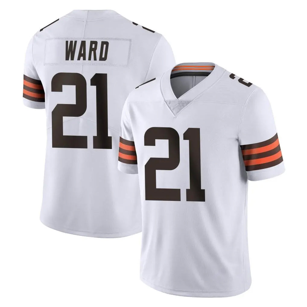 Parkc C.Browns #21 Denzel Ward Player White Vapor Untouchable Limited Home Game Stitched Jerseys